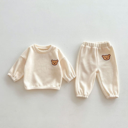 Bear Head Long-Sleeve Outfit Set