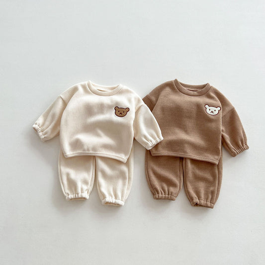 Bear Head Long-Sleeve Outfit Set